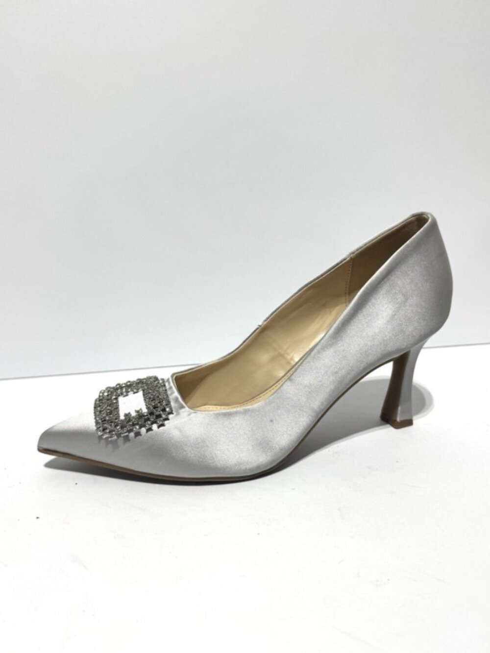 Nine West Womens Jaquee Pump Heels Silver Size 9.5M